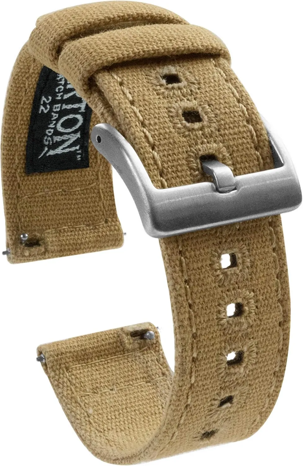 - 18mm, 19mm, 20mm, 21mm, 22mm, 23mm, drake mature or 24mm BARTON WATCH BANDS 18mm Khaki - Canvas Quick Release Watch Band Straps - Choose Color & Width 