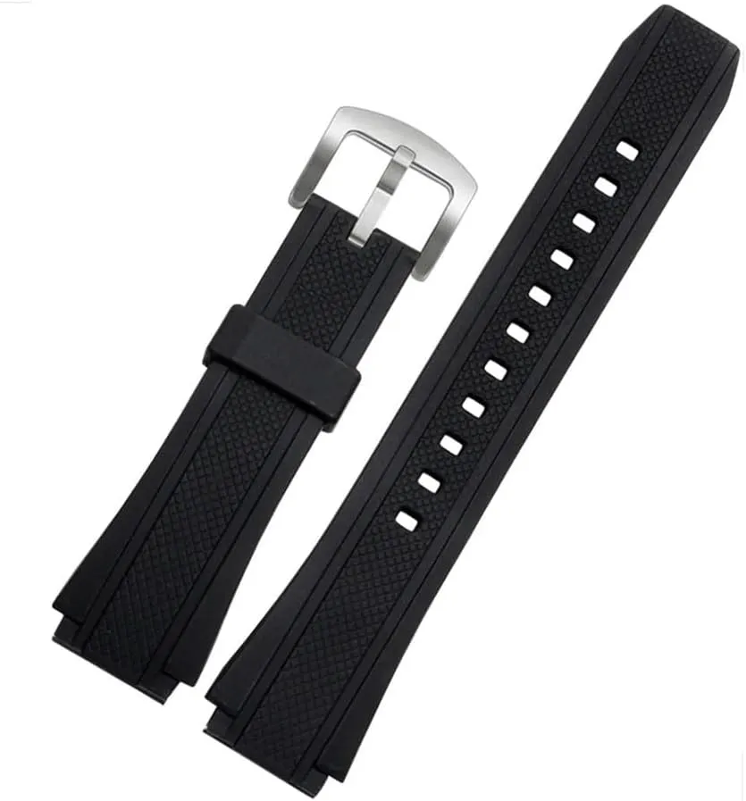 * 20mm(Black sk) EF552 Black operant Silicone Rubber Sports Watch Strap Fit for Casio Edifice EF-552 Watchbands EF-552D Men Bracelet Stainless Clasp 25 