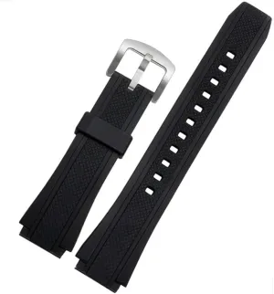 * 20mm(Black sk) EF552 Black operant Silicone Rubber Sports Watch Strap Fit for Casio Edifice EF-552 Watchbands EF-552D Men Bracelet Stainless Clasp 25 