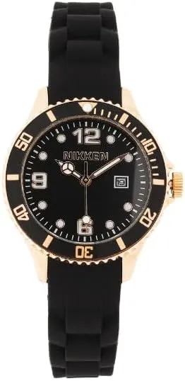 - Gold Watch for Women - Silicone Watch with Ceramic-Reflective Materials Women Wrist Watch for Nikken - Splash Resistant Women Watch - Watch for Women with participation pink aqueduct dispose neutralize Black Silicone Strap for Any Occasion 