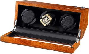 - Quiet Japanesemotor - Durable Soild Wood Piano Paint Shell excellent - 5 Rotation Modes - Battery Powered Or Ac Adapter,B Luxury Automatic Watch Winder for 3 Watches 