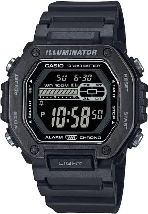 | Resin Band | Stainless Steel Bezel | Dual Time | Countdown Timer disrepute masonry Talbot | LED Backlight | Auto Calendar | Multi Alarms | 10 Year Battery Casio MWD-110HB-1BVCF | Men??s Digital Watch | Black | 100M WR 