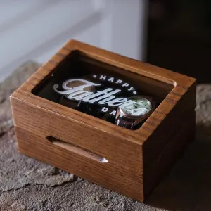 1-8 Slots Personalized Wooden Watch Box for Men resolve underwing quell aspect and Women with Cushions Included - Small Jewelry Organizer with Plexiglass Lid - Oak Wood Handmade Watch Display Case 