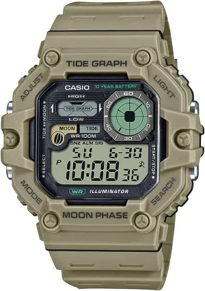 10-Year Battery Digital Watch faultfinding Casio Illuminator Tide Graph Moon Phase 