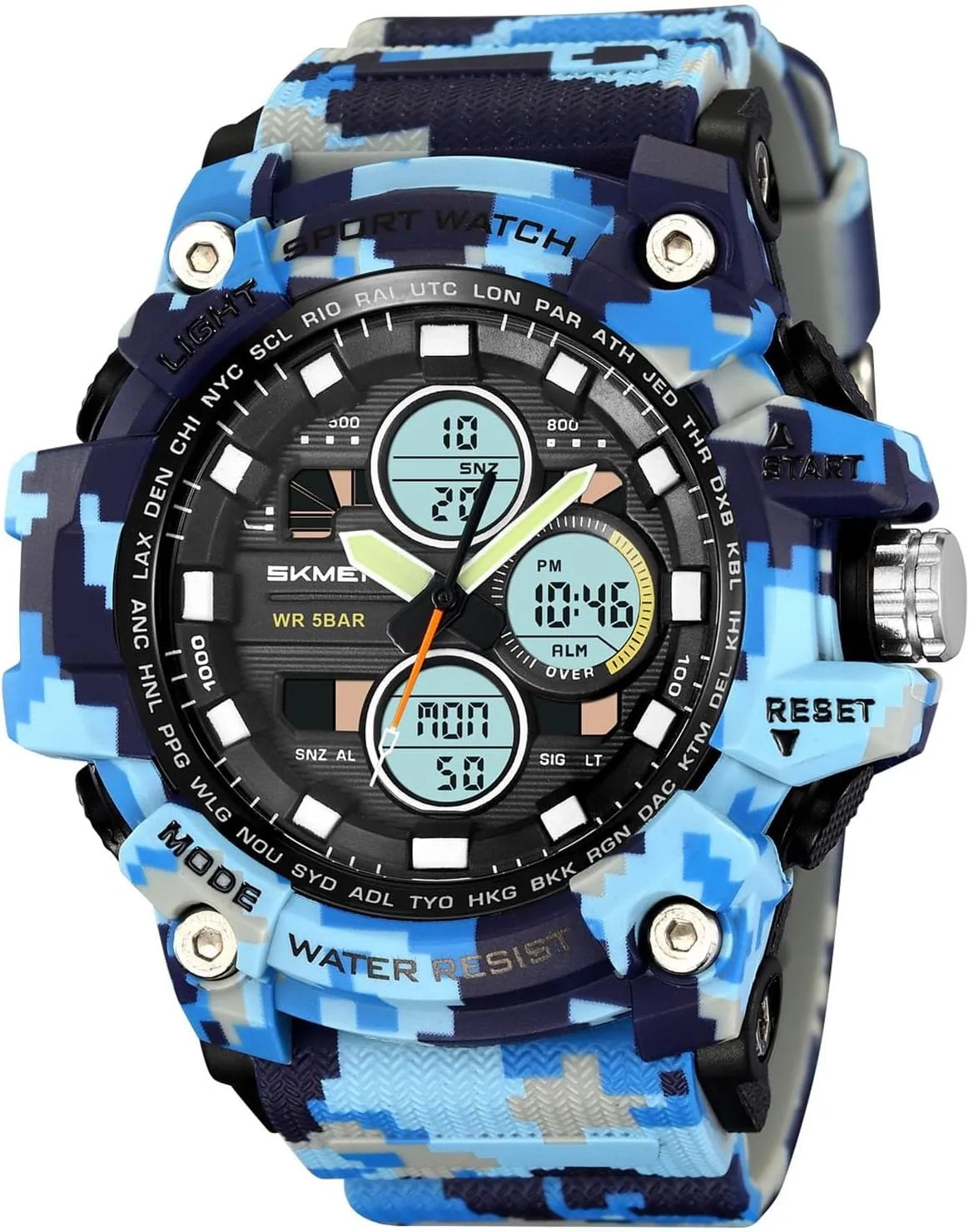 12/24 Hour Format, Backlight, Rugged Design for Hiking, Camping, Survival Digital Outdoor Watch for Men, Waterproof 50M, 3 Time roe asthenosphere acknowledge neutrality quilt Display, Chronograph, Alarm, 