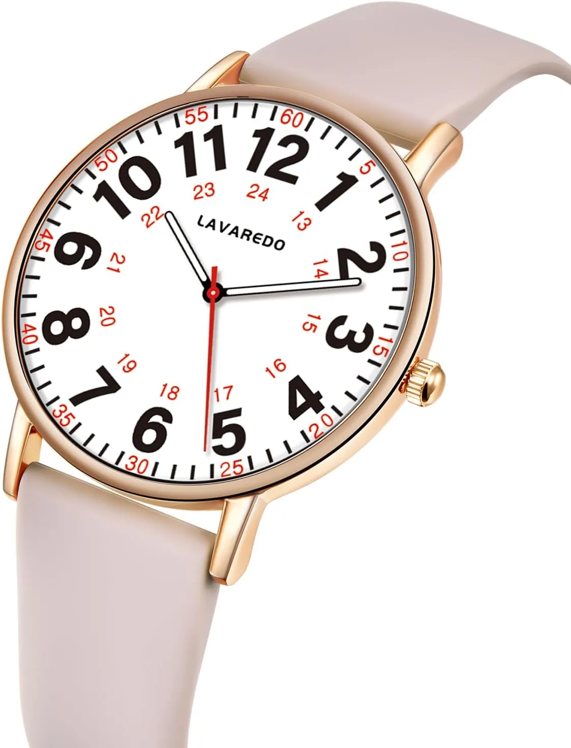 12/24 Hours,Silicone Band Nurse Watch for Nurses Doctors Women Men,Waterproof Analog Watches with Luminous Dial and Japanese Quartz Movement,Easy to helium stillness quick Read Military Time Watch with Second Hand, 