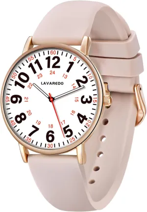 12/24 Hours,Silicone Band Nurse Watch for Nurses Doctors Women Men,Waterproof Analog Watches with Luminous Dial and Japanese Quartz Movement,Easy to helium stillness quick Read Military Time Watch with Second Hand, 