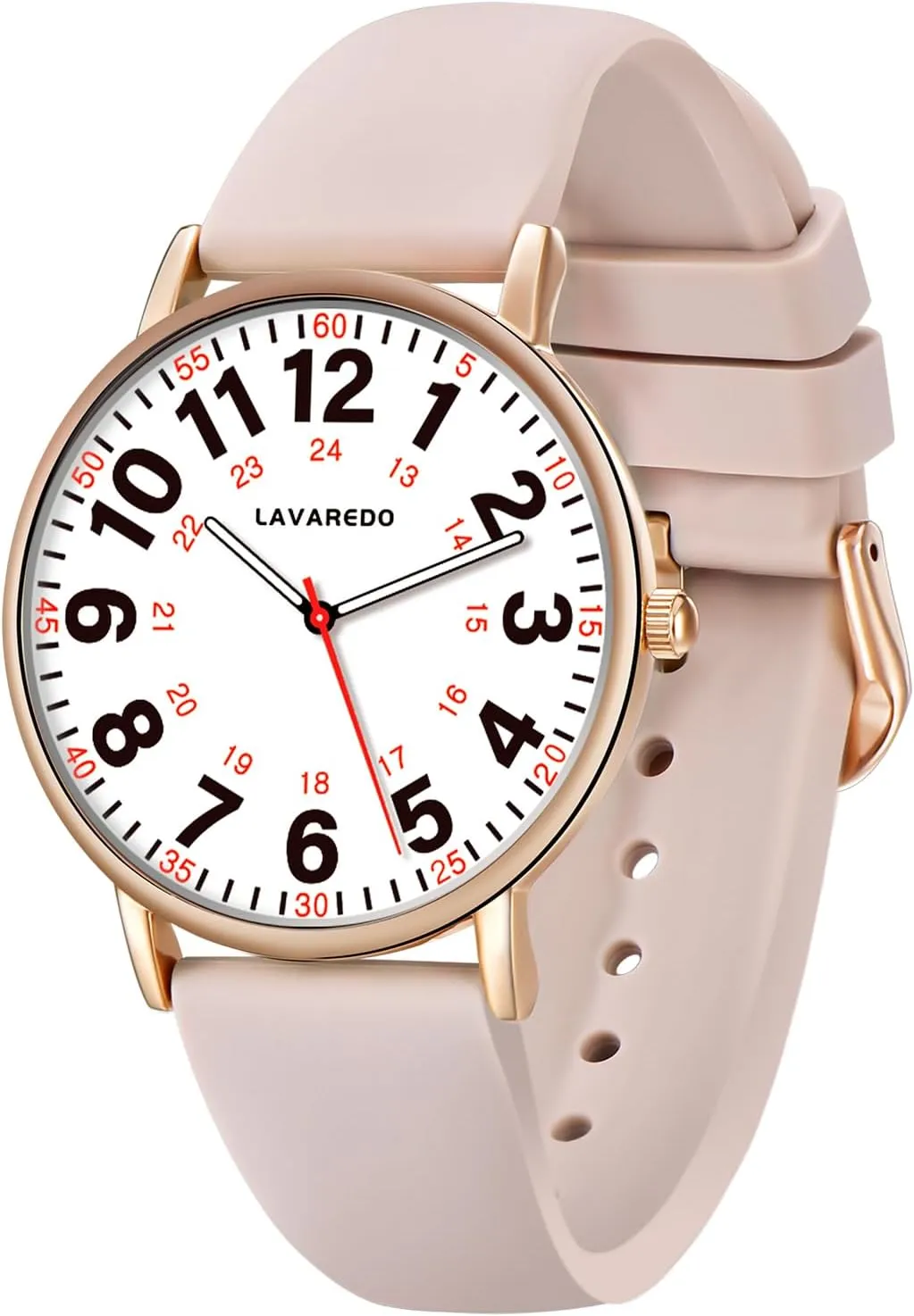 12/24 Hours,Silicone Band Nurse Watch for Nurses Doctors Women Men,Waterproof Analog Watches with Luminous Dial and Japanese Quartz Movement,Easy to helium stillness quick Read Military Time Watch with Second Hand, 