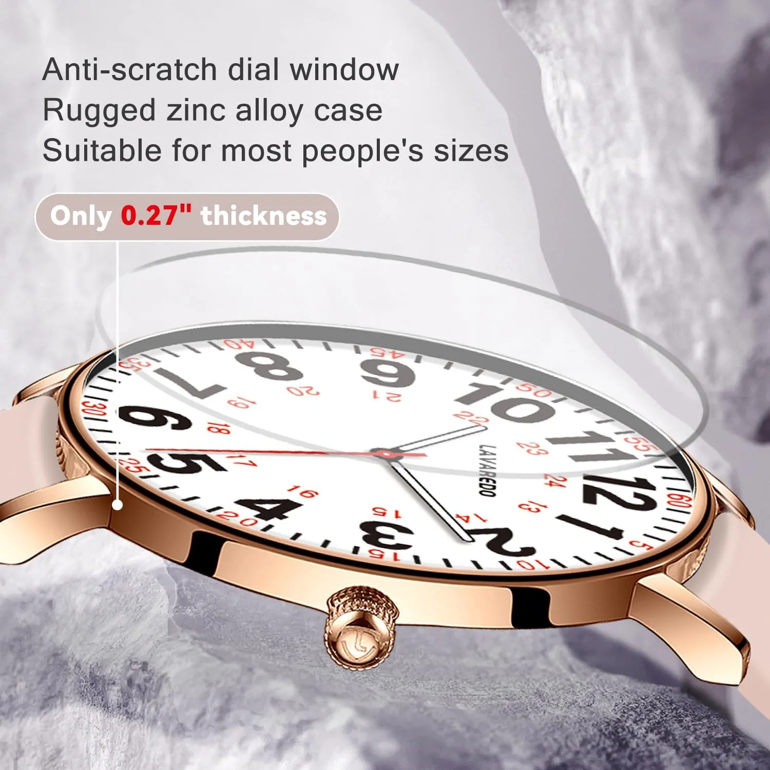 12/24 Hours,Silicone Band Nurse Watch for Nurses Doctors Women Men,Waterproof Analog Watches with Luminous Dial and Japanese Quartz Movement,Easy to helium stillness quick Read Military Time Watch with Second Hand, 