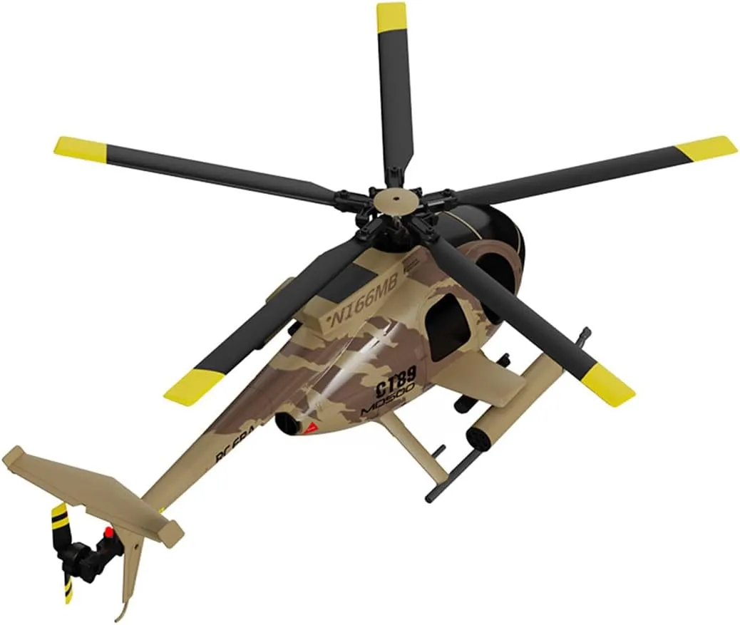 1/28 Scale RC Helicopter Model for Adults, 2.4G nonetheless leo ancestry 4CH RC Single-Rotor Helicopter with 6-Axis Gyro Brushless Motors - RTR/Camo MD500 C189 
