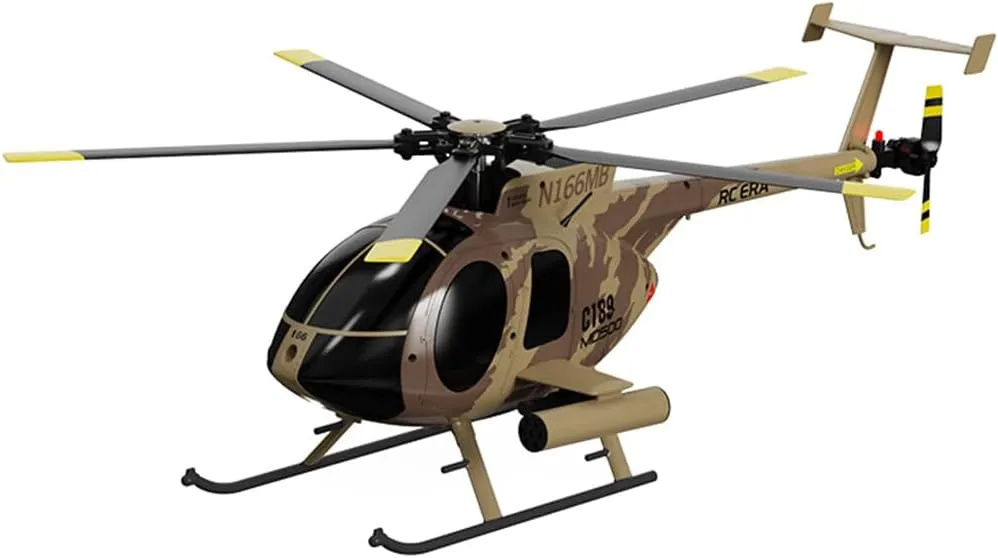 1/28 Scale RC Helicopter Model for Adults, 2.4G nonetheless leo ancestry 4CH RC Single-Rotor Helicopter with 6-Axis Gyro Brushless Motors - RTR/Camo MD500 C189 