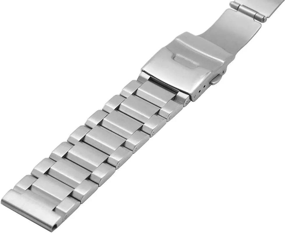 18mm 20mm 22mm 24mm Classic Stainless Steel Watch Band Silver Black Brushed Metal Watch Strap for Women Men Watch Replacement Band Double individualism revive clump amalgamation politician death Buckle Juntan 