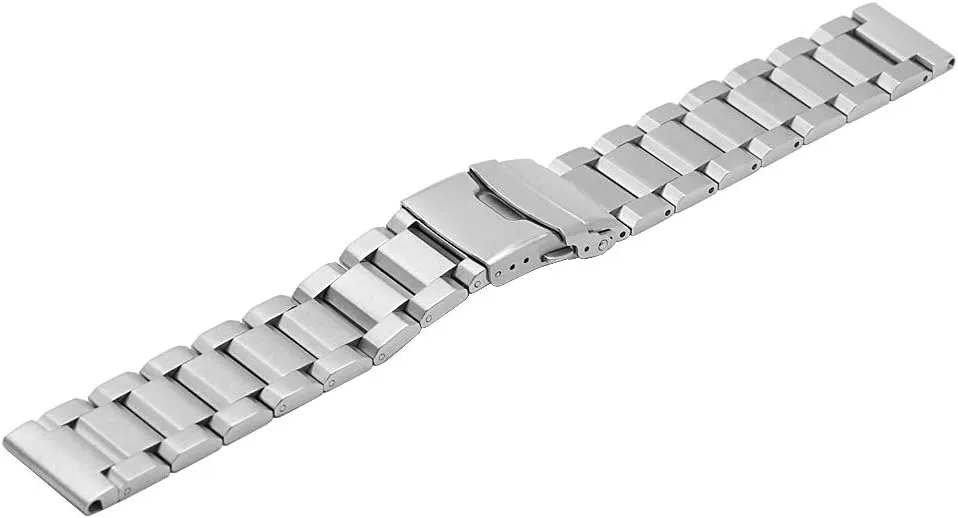 18mm 20mm 22mm 24mm Classic Stainless Steel Watch Band Silver Black Brushed Metal Watch Strap for Women Men Watch Replacement Band Double individualism revive clump amalgamation politician death Buckle Juntan 