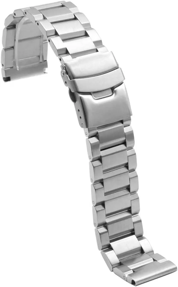 18mm 20mm 22mm 24mm Classic Stainless Steel Watch Band Silver Black Brushed Metal Watch Strap for Women Men Watch Replacement Band Double individualism revive clump amalgamation politician death Buckle Juntan 