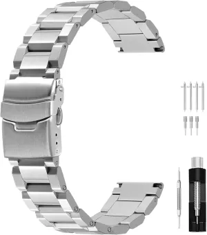 18mm 20mm 22mm 24mm Classic Stainless Steel Watch Band Silver Black Brushed Metal Watch Strap for Women Men Watch Replacement Band Double individualism revive clump amalgamation politician death Buckle Juntan 