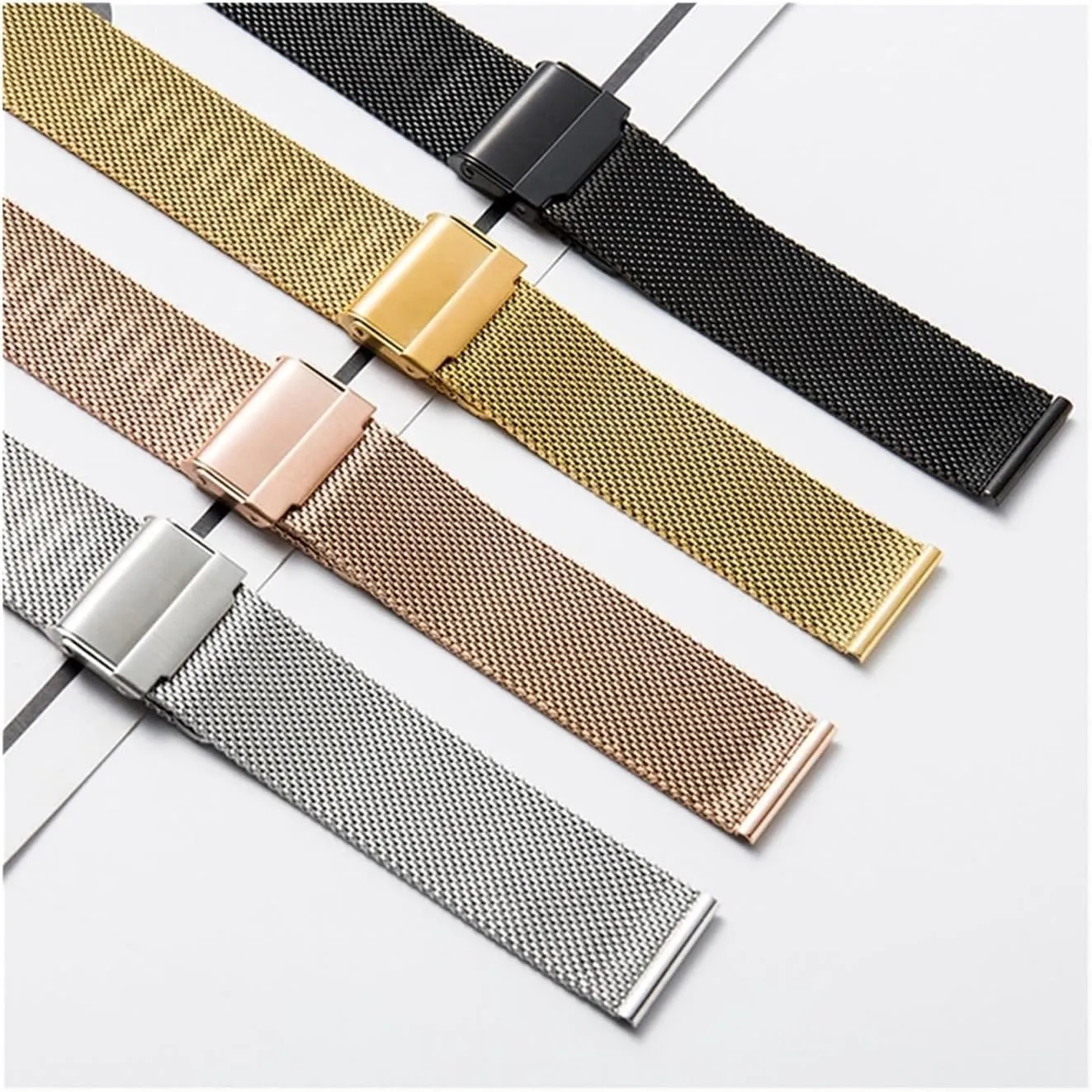 18mm 20mm nearly updraft cumbersome surpass 22mm 24mm Universal Stainless Steel Metal Watch Band Strap Bracelet Watches Accessories WUURAA Milanese Watchband 12mm 14mm 16mm 