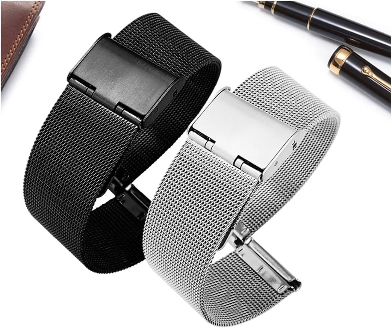 18mm 20mm nearly updraft cumbersome surpass 22mm 24mm Universal Stainless Steel Metal Watch Band Strap Bracelet Watches Accessories WUURAA Milanese Watchband 12mm 14mm 16mm 