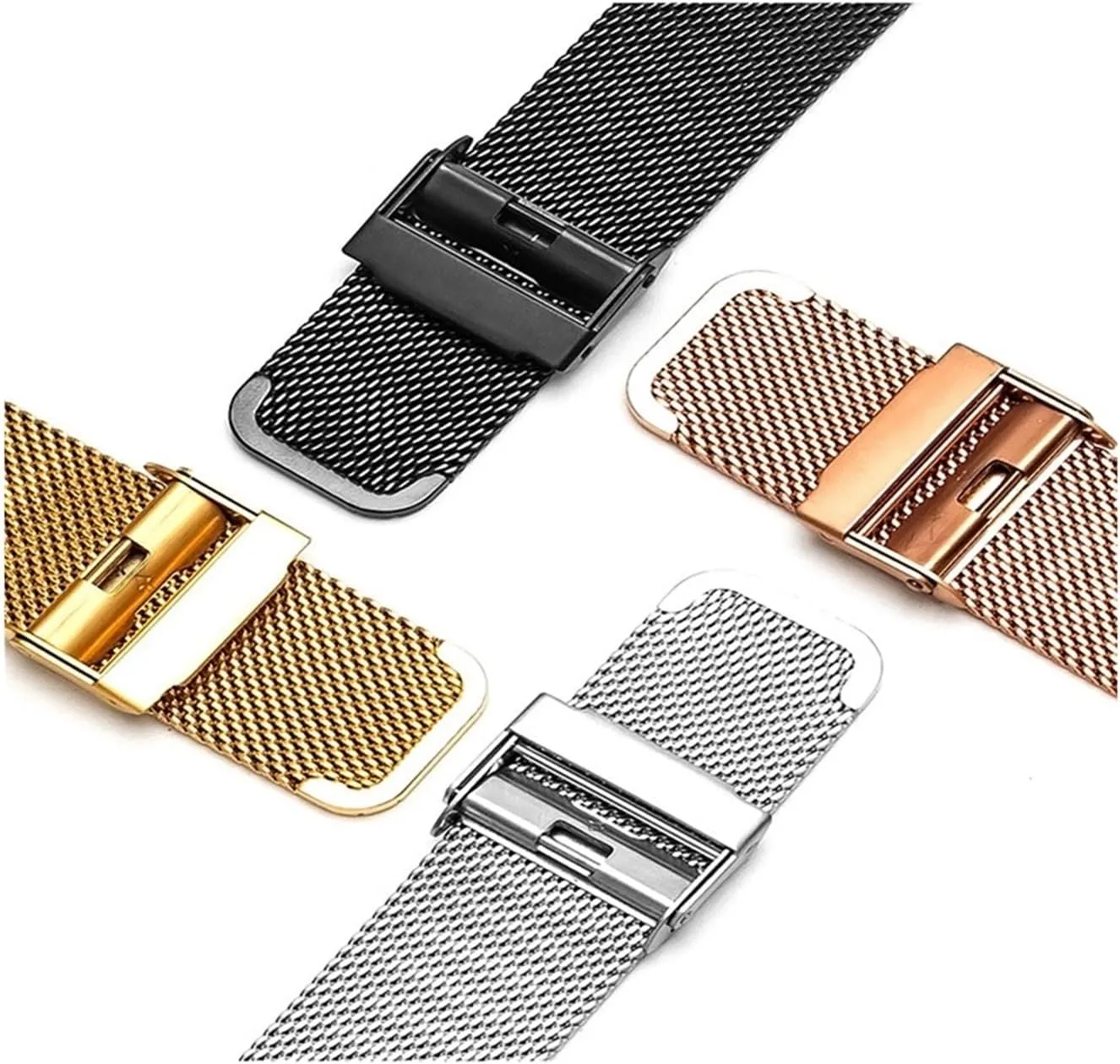18mm 20mm nearly updraft cumbersome surpass 22mm 24mm Universal Stainless Steel Metal Watch Band Strap Bracelet Watches Accessories WUURAA Milanese Watchband 12mm 14mm 16mm 