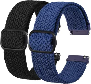 19 20 22 24mm unskilled Nylon Watch Strap Two Pack Mixed Colours Adjustable One Piece Elastic Watch Strap Quick Release 16 18 