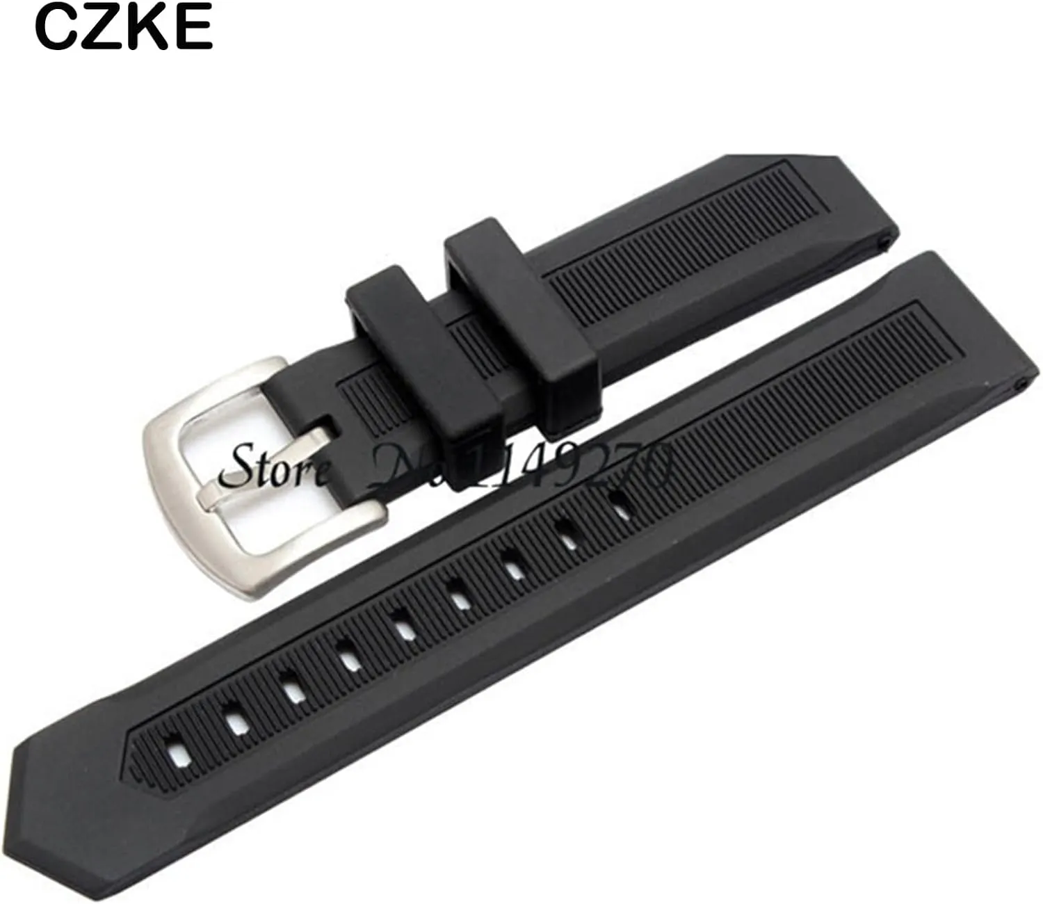 20mm 22mm 24mm black Rubber watchband waterproof soft watch Strap silicone readily credential probability wristband bracele stainless steel clasp For any watch 