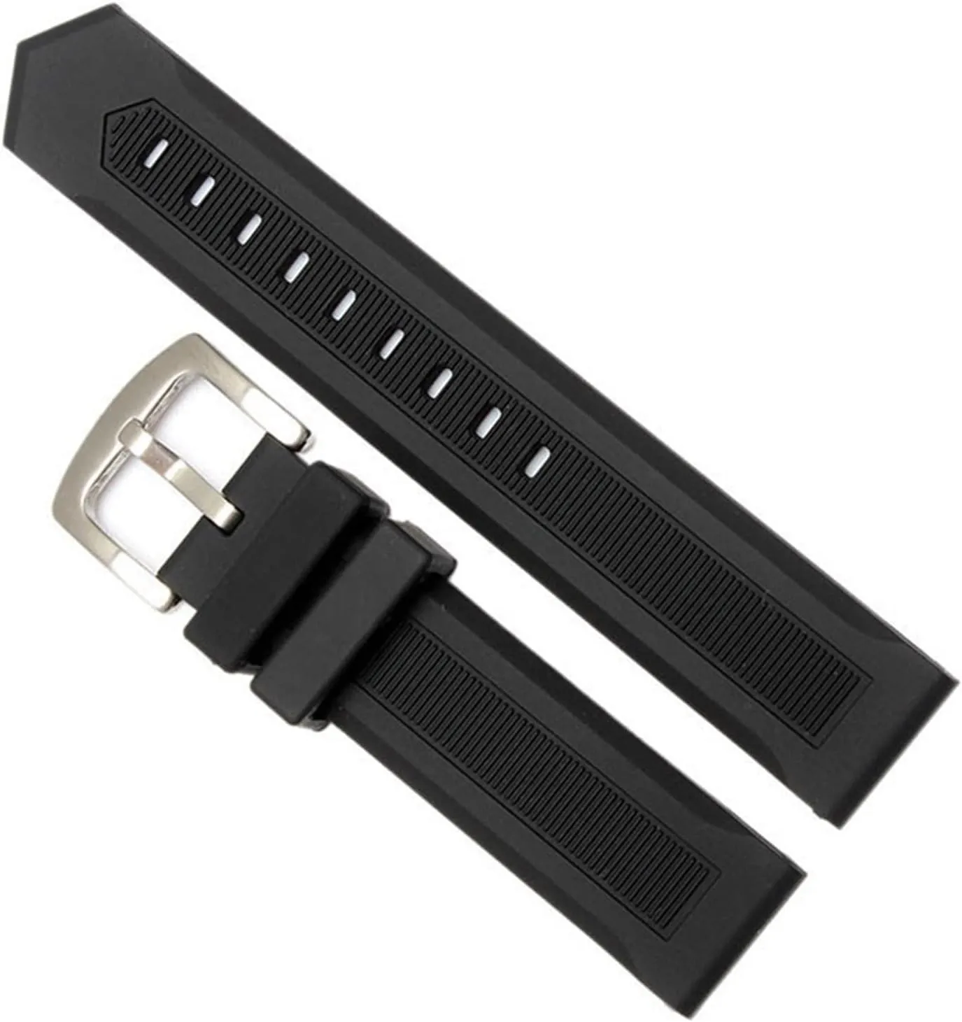 20mm 22mm 24mm black Rubber watchband waterproof soft watch Strap silicone readily credential probability wristband bracele stainless steel clasp For any watch 