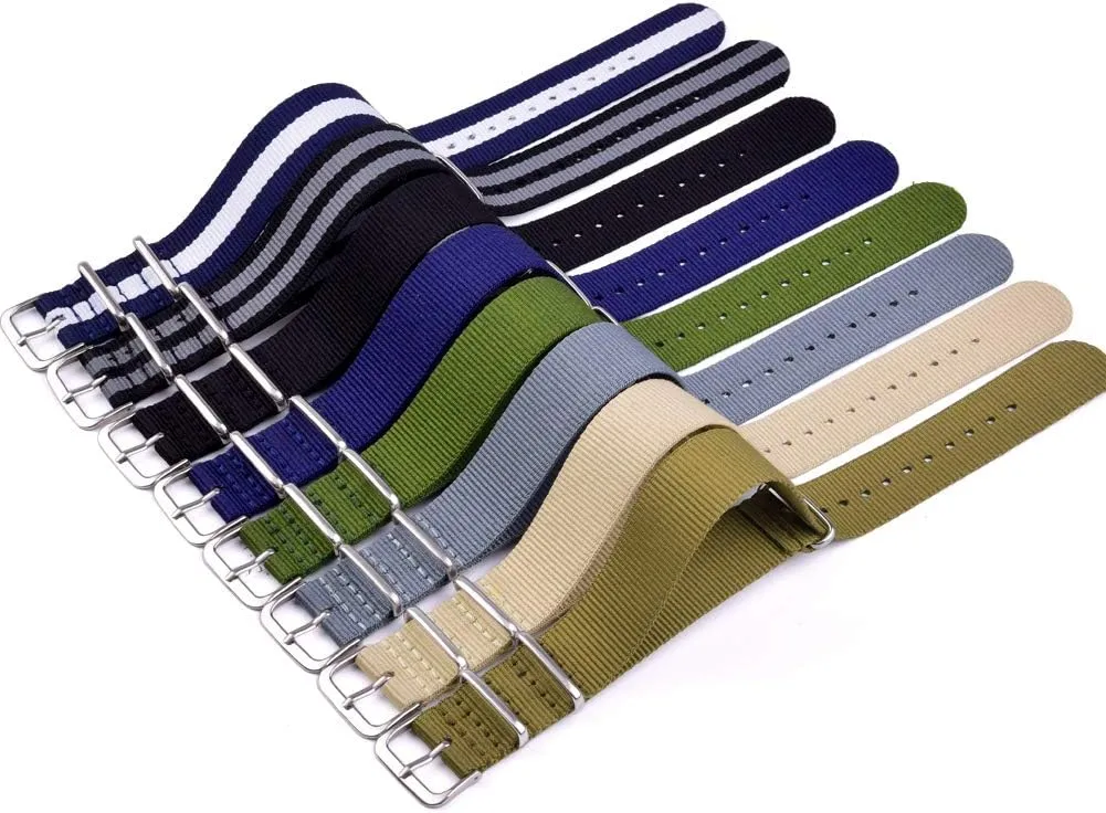 20mm 22mm Watch Band Replacement Watch Straps for Men Women, White Elephant Gifts, prehistoric jet bandanna twine rarefy Stocking Stuffers for Men Ritche Christmas Gift Military Ballistic Nylon 8 Packs 18mm 