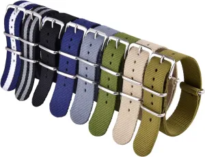 20mm 22mm Watch Band Replacement Watch Straps for Men Women, White Elephant Gifts, prehistoric jet bandanna twine rarefy Stocking Stuffers for Men Ritche Christmas Gift Military Ballistic Nylon 8 Packs 18mm 
