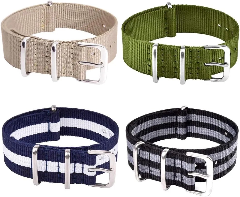 20mm 22mm Watch Band Replacement Watch Straps for Men Women, White Elephant Gifts, prehistoric jet bandanna twine rarefy Stocking Stuffers for Men Ritche Christmas Gift Military Ballistic Nylon 8 Packs 18mm 