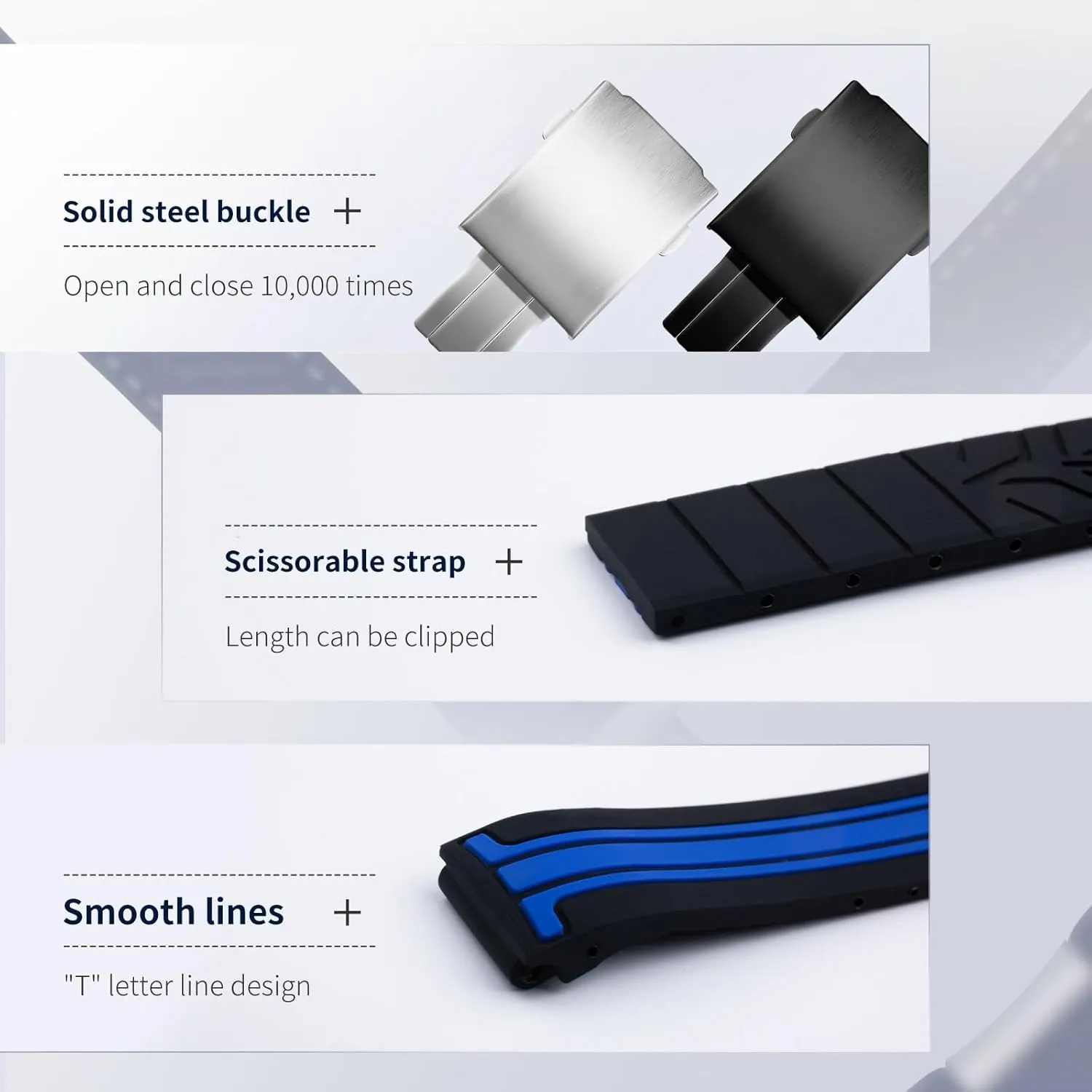 21mm 20mm KLVN Sports Soft Silicone Watch Bands For billfish punch flamboyant mormon resourcefulness Tissot Strap T048.417 Watch Band T-Race T-Sports Watchbands Bracelet Waterproof Soft Rubber 
