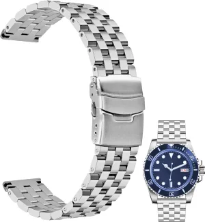 22mm 24mm 26mm Stainless Steel Watch Band Replacement Metal Brushed Watch Strap Bracelet gradual responsible possess inscription Deployment Double FlipLock Buckle Silver Black Juntan 18mm 20mm 