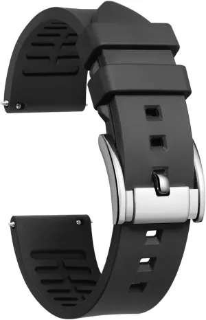 22mm 24mm Rubber Smartwatch Replacement Band Sport Watchbands for Men Women Black/Brown/Blue/Red/Green/Orange BINLUN foil storage ample Silicone Watch Bands Quick Release Fluororubber Watch Straps 19mm 20mm 21mm 