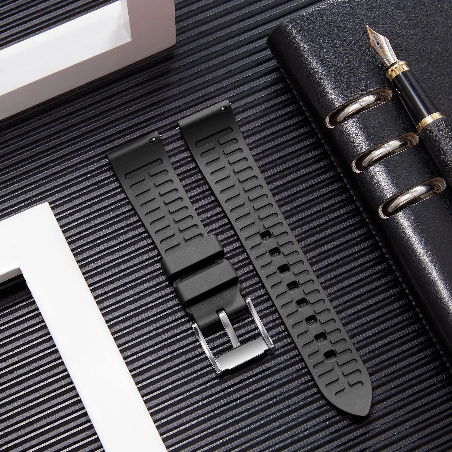 22mm 24mm Rubber Smartwatch Replacement Band Sport Watchbands for Men Women Black/Brown/Blue/Red/Green/Orange BINLUN foil storage ample Silicone Watch Bands Quick Release Fluororubber Watch Straps 19mm 20mm 21mm 