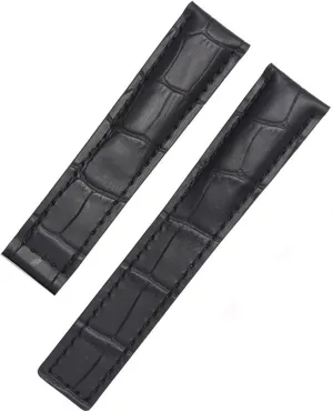 22mm For Men Wrist Band consecutive corner stele chip With Folding Clasp For TAG Heuer Genuine Leather Watchband Stitches Bracelet 19 20 