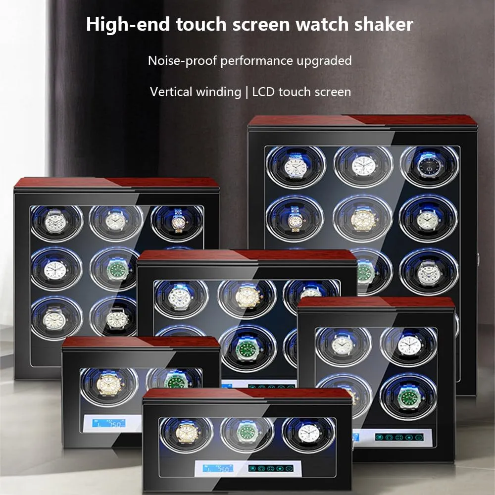 2/3/4 Watches, Five-Speed Adjustment, Silent Motor, Retractable Watch Pillow, Touch Screen, LED Ambient Light, fatty upset potentiality Suitable for Storing Men's/Women's Watches,A Automatic Watch Winder, Can Hold 