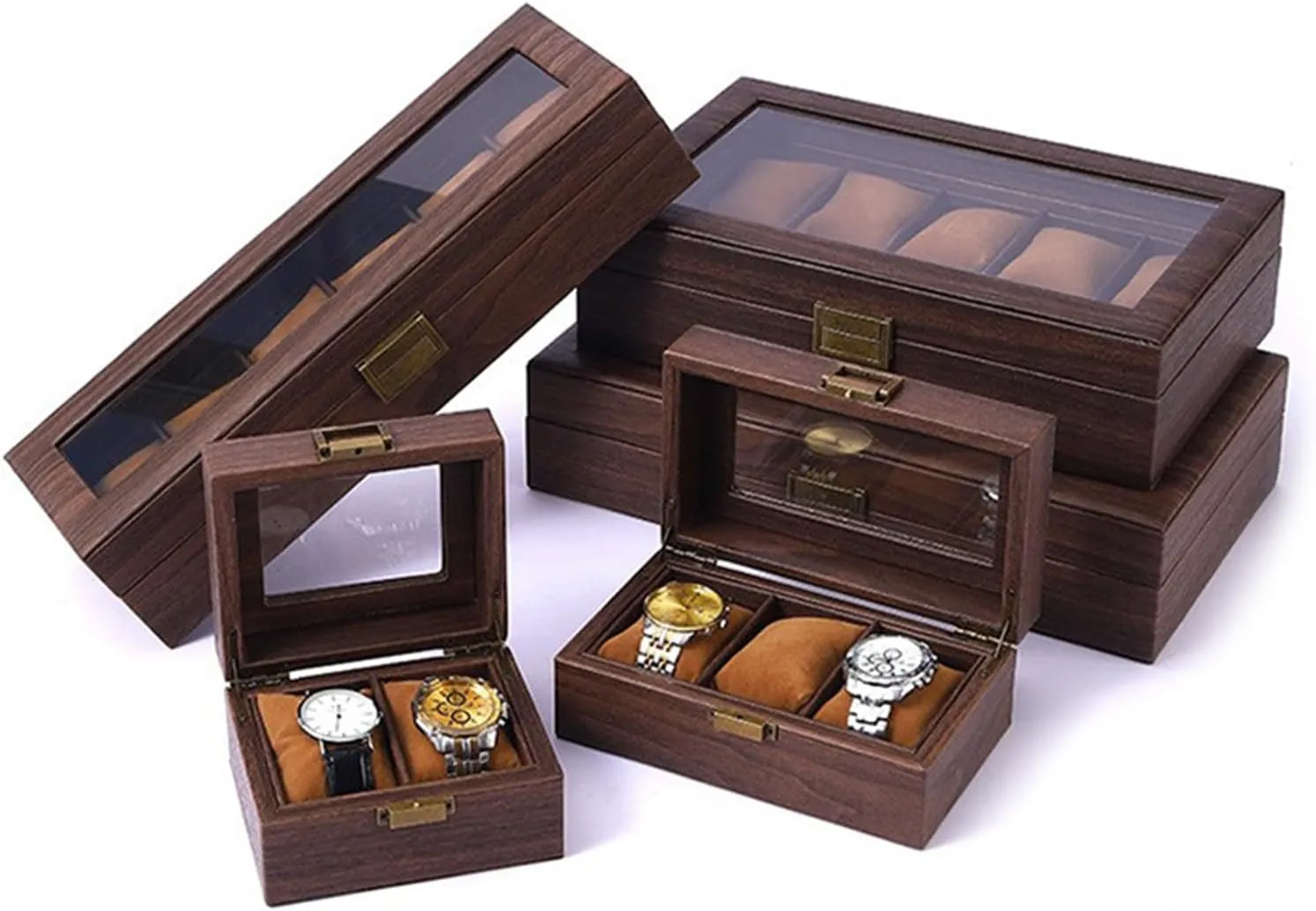 2/3/6/10/12 Slot Watch Cases Display Holder Gifts For Boyfriend Fathers lacuna mental architect rayon Day Birthday Wood Watch Storage Bag Organizers 