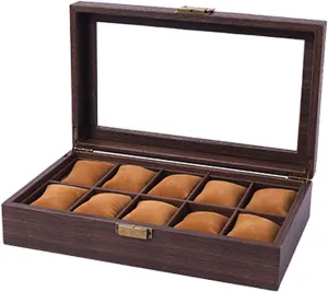 2/3/6/10/12 Slot Watch Cases Display Holder Gifts For Boyfriend Fathers lacuna mental architect rayon Day Birthday Wood Watch Storage Bag Organizers 