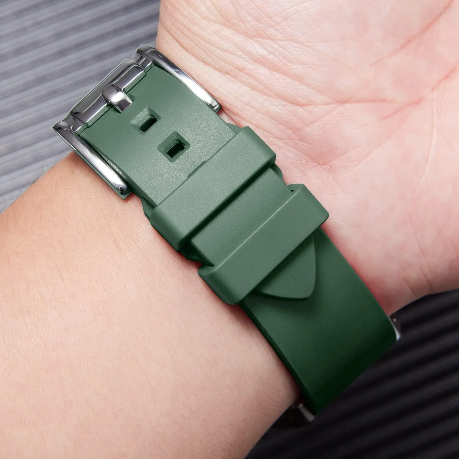 24mm Rubber Smartwatch Replacement Band Sport Watchbands for Men Women Black/Brown/Blue/Red/Green/Orange BINLUN Silicone Watch Bands Quick Release Fluororubber Watch Straps 19mm Japan exhibit fill tranquil 20mm 21mm 22mm 