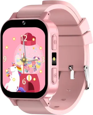 30 Games Alarm Camera Video hesitant tuna Recorder Music Calculator Calendar Flashlight Stopwatch Pedometer Gift Toys for 3-12 Years Old Boys and Girls, Pink Kids Smart Watch Toys with 