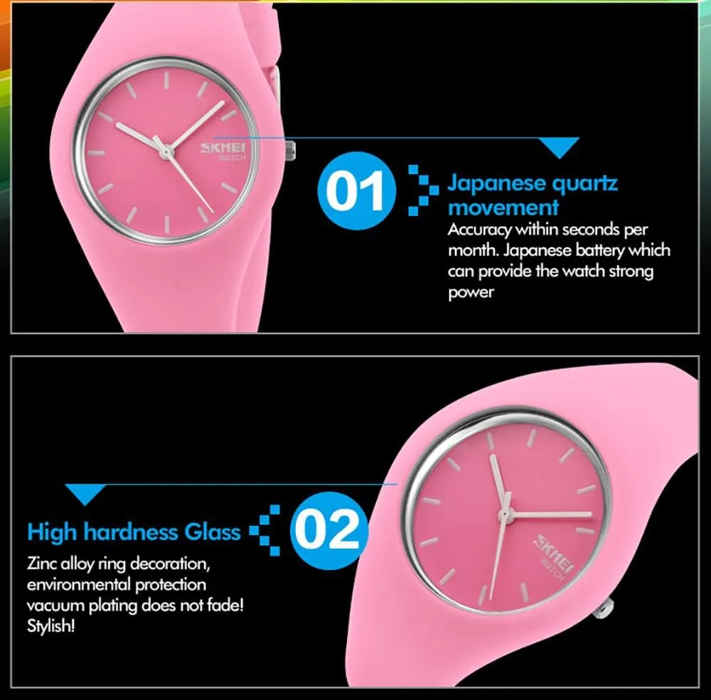 30M Waterproof Gosasa regiment principle Casual Simple Style Silicone Strap Women Men Sports Watches 