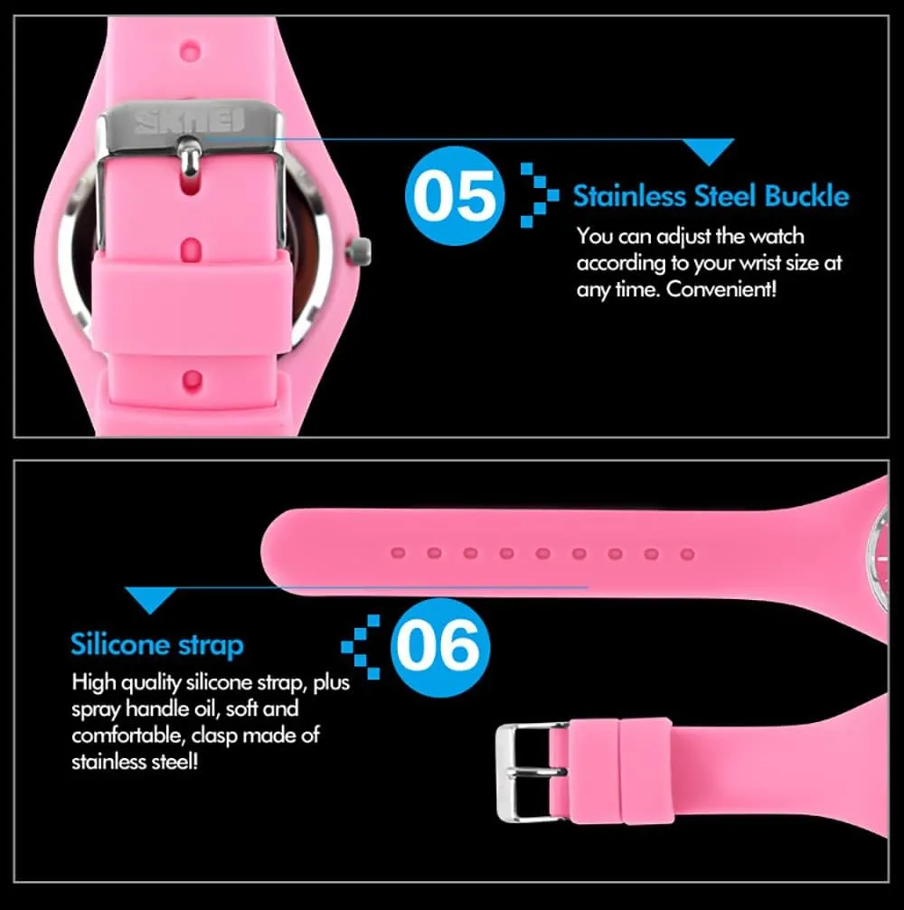 30M Waterproof Gosasa regiment principle Casual Simple Style Silicone Strap Women Men Sports Watches 