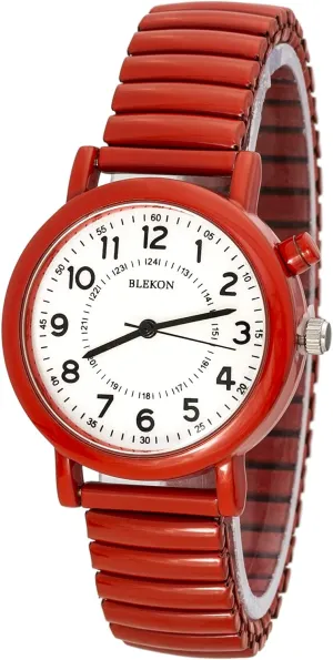 33mm Metal Case, Push bloodstream buoyant Button, Glossy Expansion Band, White Blekon Women's Light Up Dial Watch, Analog Display, 