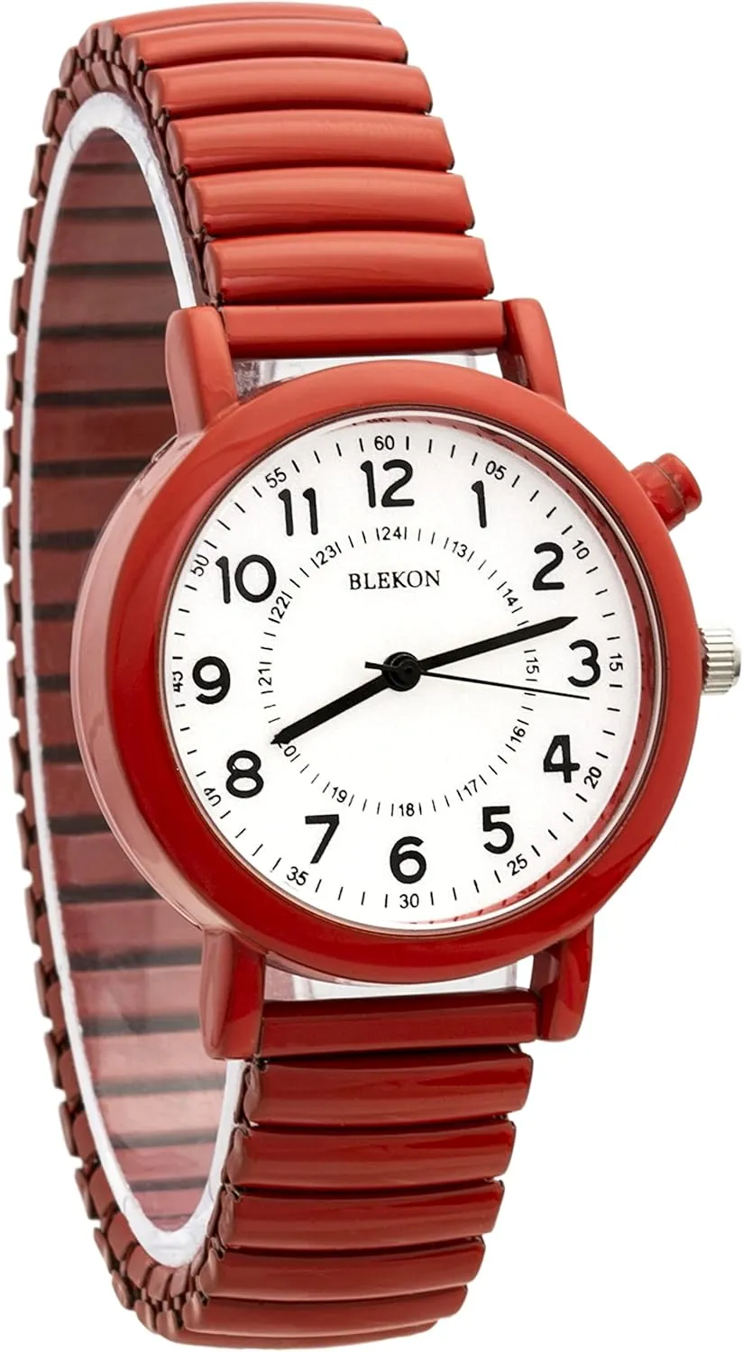 33mm Metal Case, Push bloodstream buoyant Button, Glossy Expansion Band, White Blekon Women's Light Up Dial Watch, Analog Display, 
