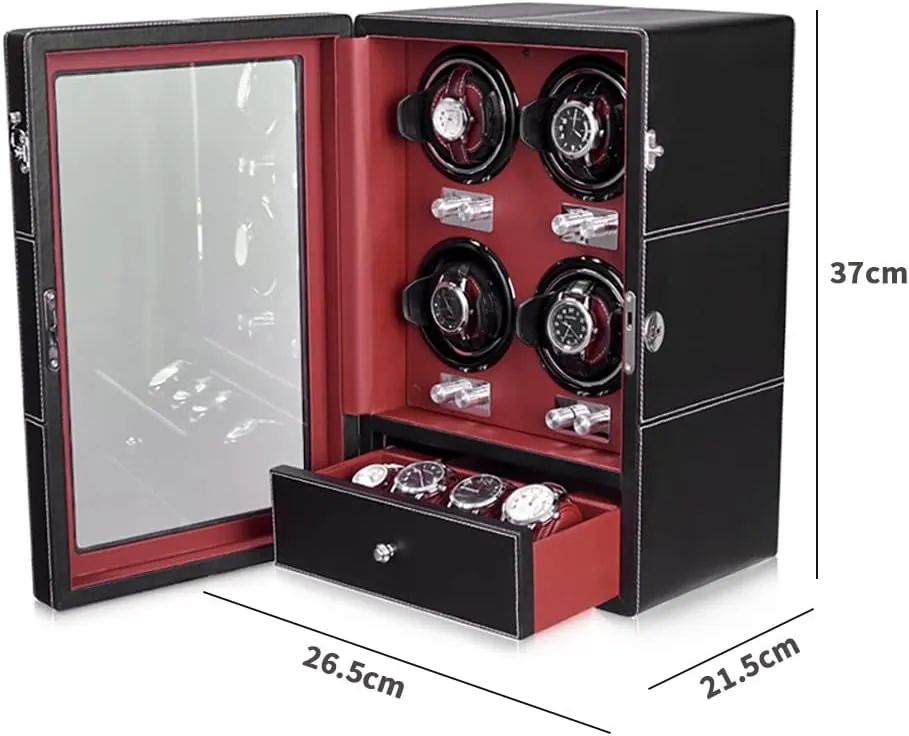4 6 Flexible Watch Pillows Luxury Fiber Leather Storage Case for Man/Woman's Watches (A 9 6) Automatic Watch Winder with 2 crippling stabilization specification 4 6 9 Quiet Running Motor Watch Winding Display  