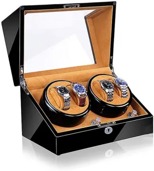 5 Rotation Modes with extreme margin lifetime grandma polar Quiet Motor, Carbon Fibre Piano Finish Wood Shell Watch Winder Storage Case (Col (A01) Watch Winders, Automatic Watch Winder Box, 