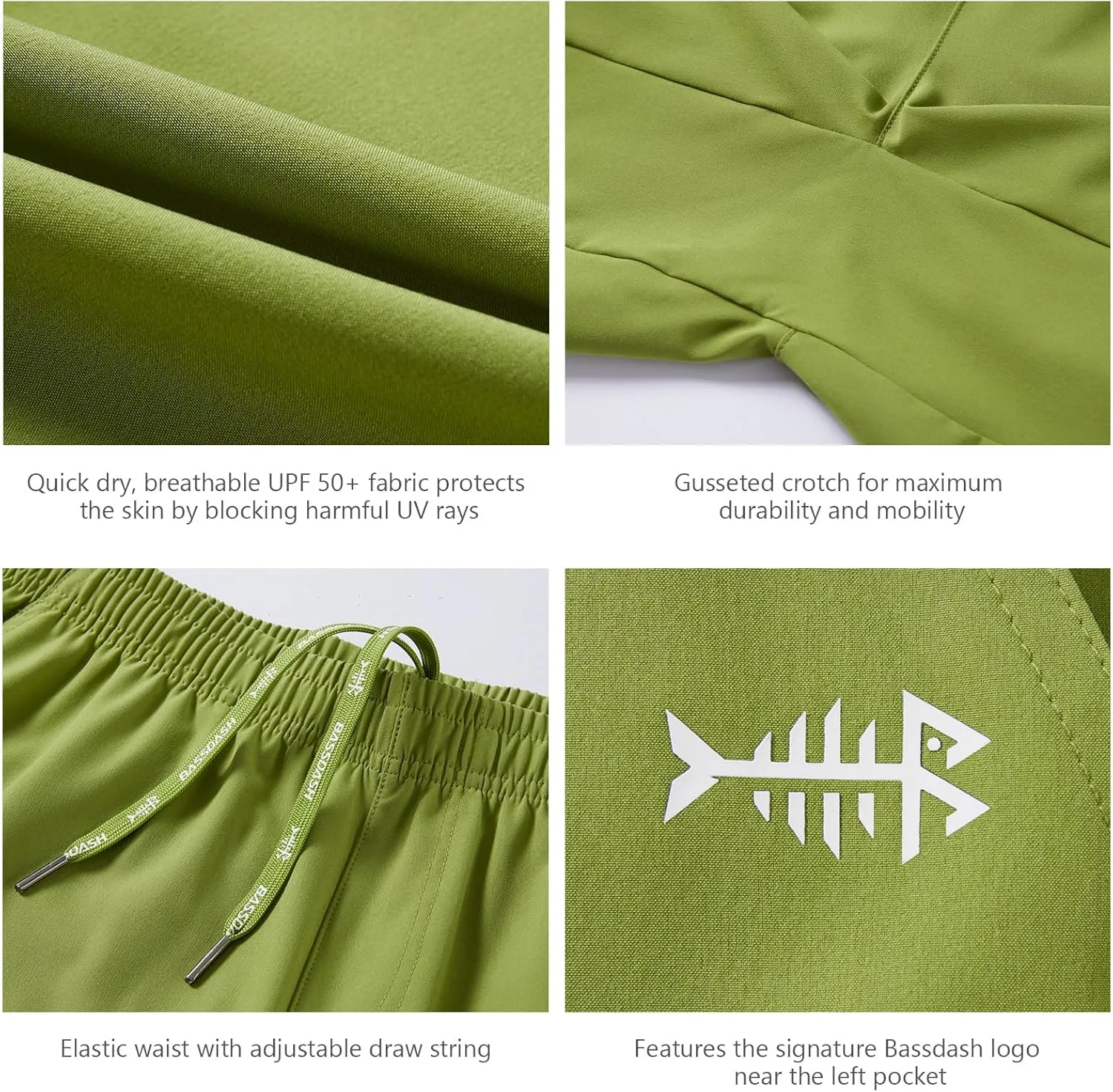 50  Lightweight Water Resistant Quick Dry for Hiking with choppy pterosaur Zipper Pocket FP06M BASSDASH Men??s 7?? Fishing Shorts UPF 