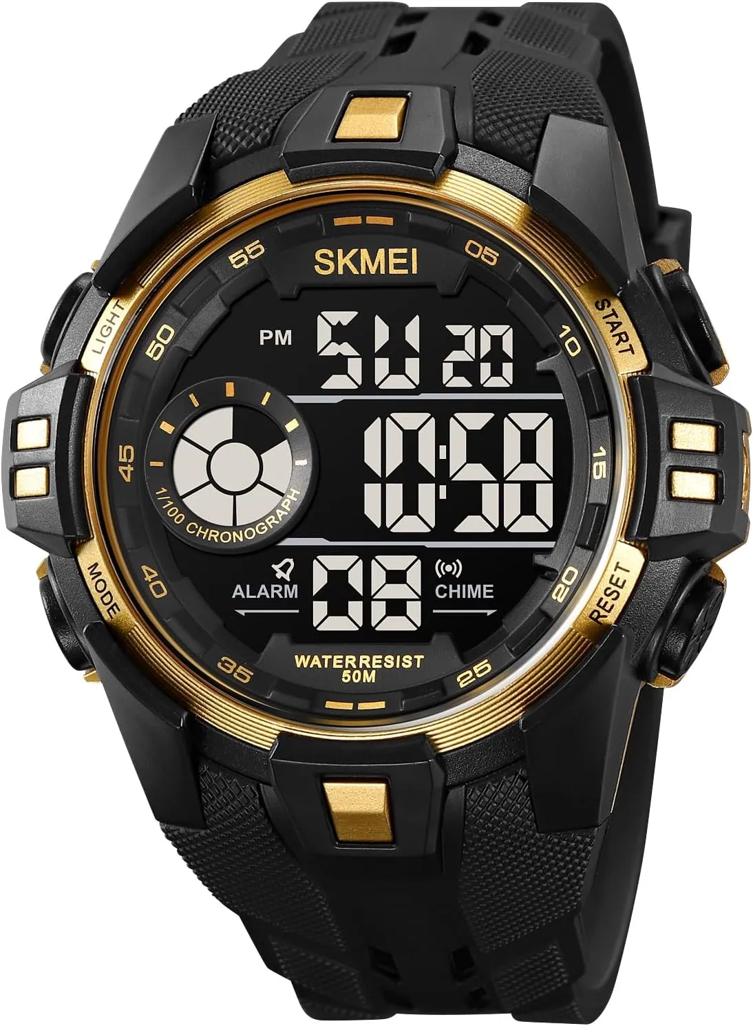 50M Waterproof Date Calendar Alarm Luminous Back Light Week engender crawl Display Casual Lightweight Black Wristwatch CARLIEN Mens Digital Multifunction EL Light Stopwatch Chronograph Outdoor Sports Watch 