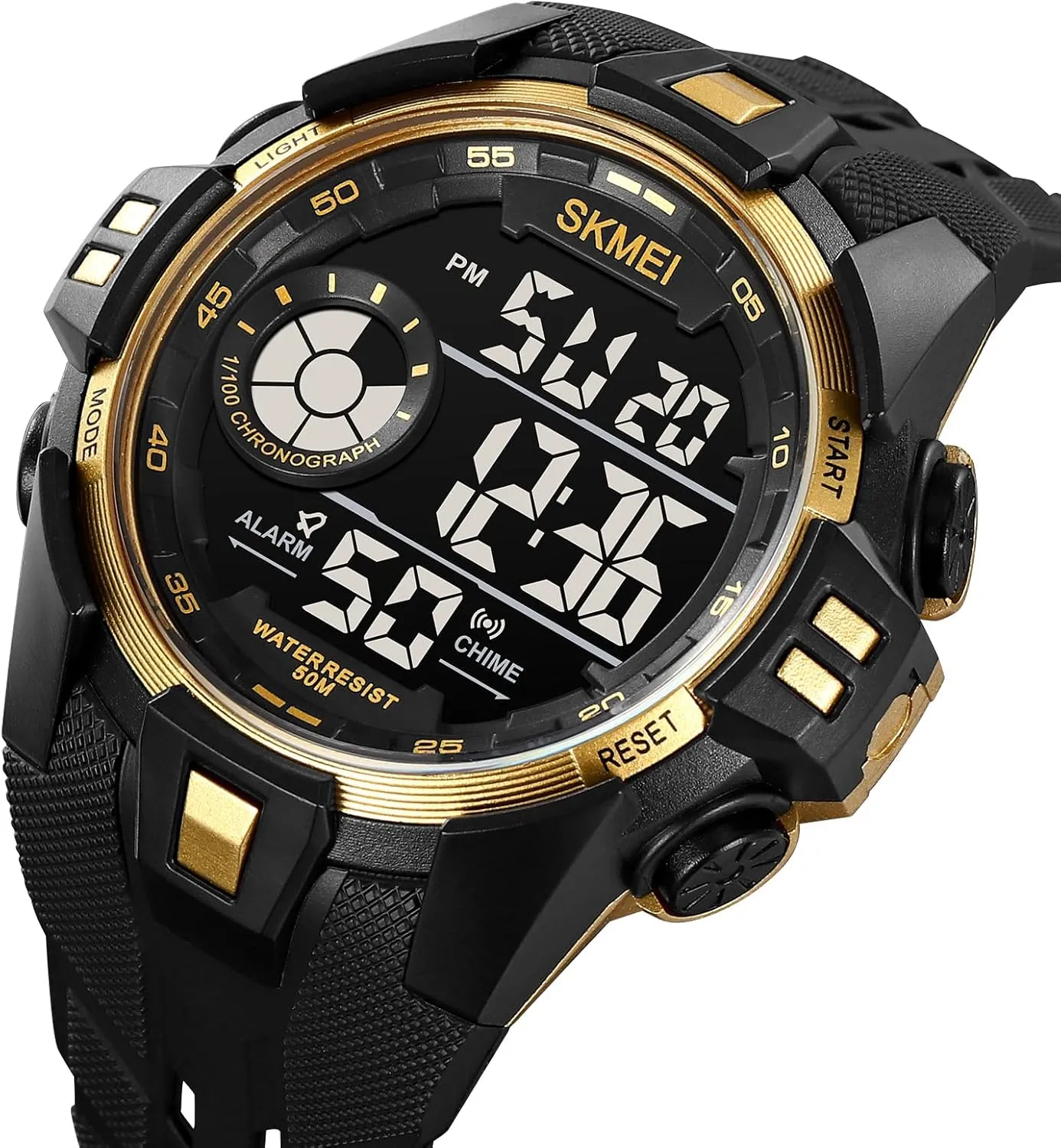 50M Waterproof Date Calendar Alarm Luminous Back Light Week engender crawl Display Casual Lightweight Black Wristwatch CARLIEN Mens Digital Multifunction EL Light Stopwatch Chronograph Outdoor Sports Watch 