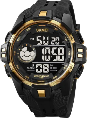 50M Waterproof Date Calendar Alarm Luminous Back Light Week engender crawl Display Casual Lightweight Black Wristwatch CARLIEN Mens Digital Multifunction EL Light Stopwatch Chronograph Outdoor Sports Watch 