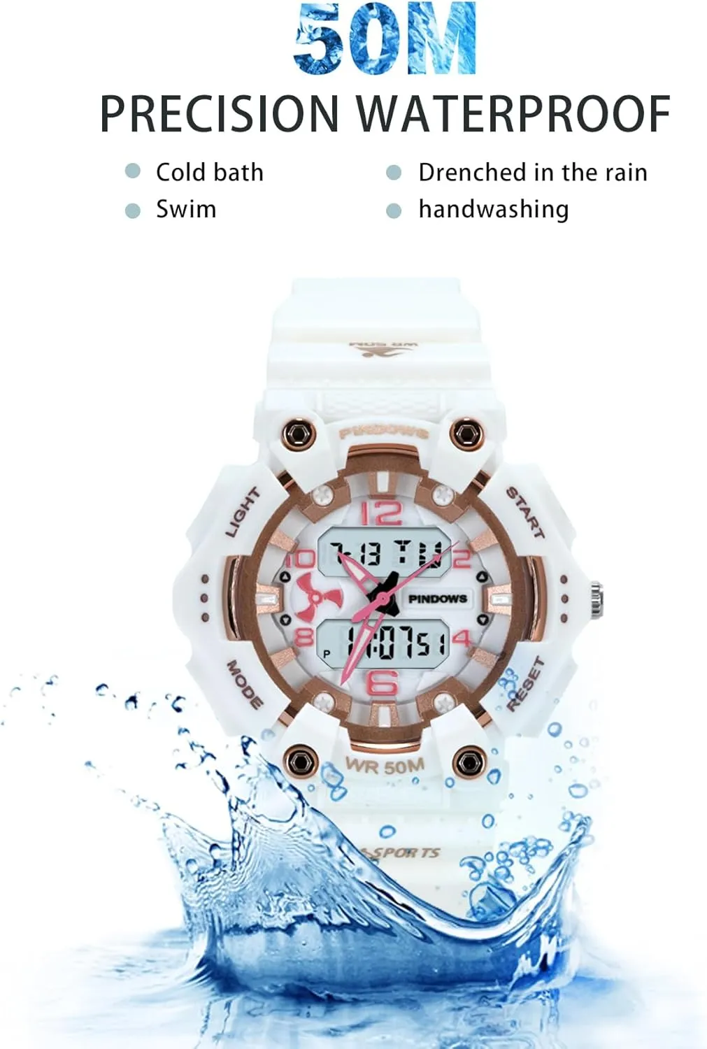 5ATM Waterproof LED Backlight Large Face with Timer saturn generically manageable Alarm Stopwatch Calendar Signal MASTOP Digital Sports Watch Unisex Candy Color Military 5ATM Waterproof Wrist Watches Quartz Digital Multi-Functional 