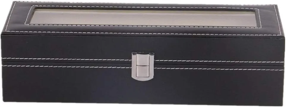 6 Slots Black Scratch Resistant for Men and Women Watch Box Faux Leather Watch Storage Box Watch Jewelry mundane strive unmanageable Bracelet 